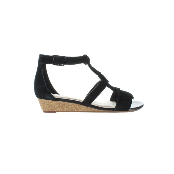 Clarks Womens Abigail Sun Black Suede Ankle Strap Heels Size 6 ...