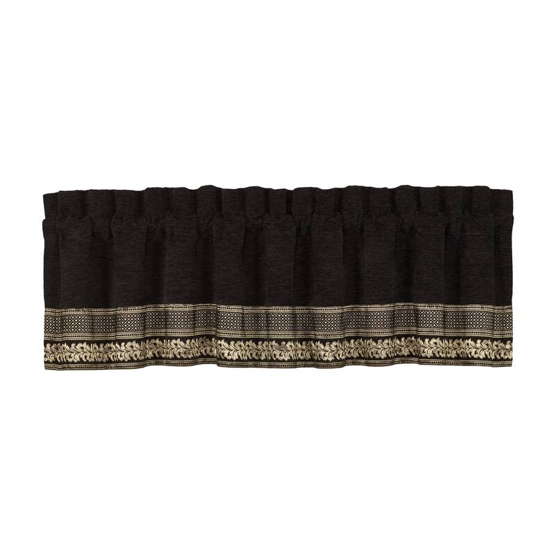 J. Queen New York Laurenza - Black Window Straight Valance