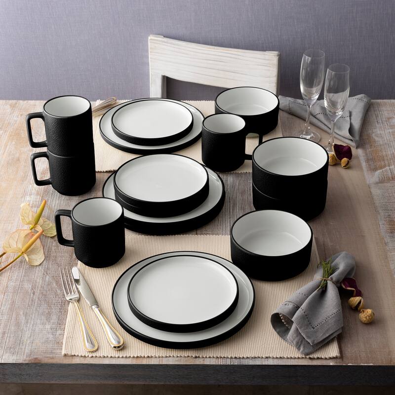 Noritake Colortex Stone 16-Piece Stax Dinnerware Set, Service For 4