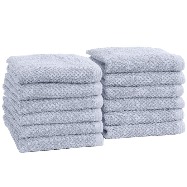 The Clean Store 100% Cotton Blue Popcorn Bath Towels - (4 Pack)