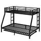 preview thumbnail 5 of 10, Metal Bed Frame Twin Over Full Bunk Bed with Twin Size Trundle Bed, Built-in Ladder and Full-Length Guardrails for Kids