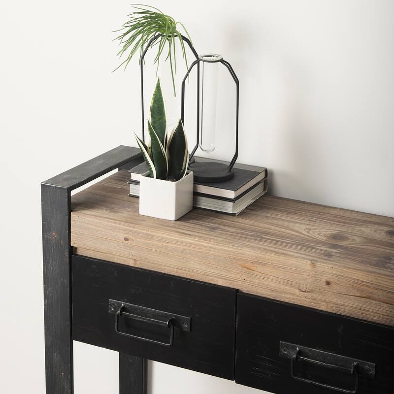 Aria Small Black Metal & Glass Vial Decorative Accent