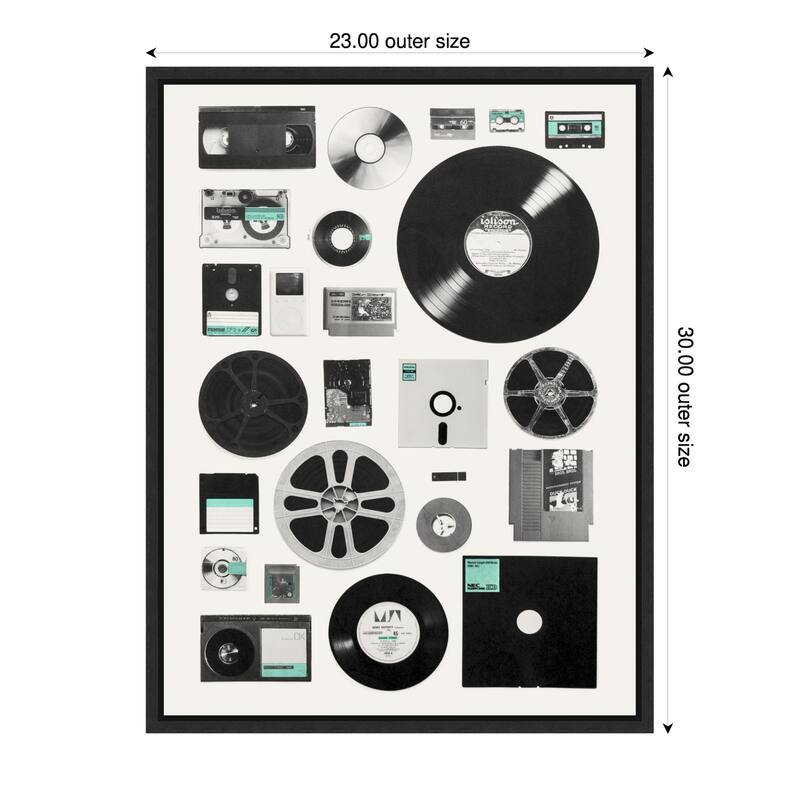 Media Of Eras by Florent Bodart (23 x 30 in.), Framed Canvas Wall Art Print