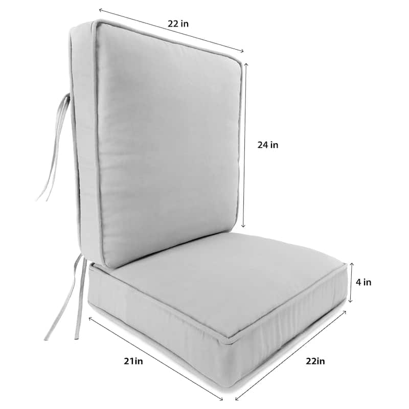 Sunbrella 22" x 45" Forest Green Solid Outdoor Deep Seat Chair Cushion Set with Ties - 45'' L x 22'' W x 4'' H