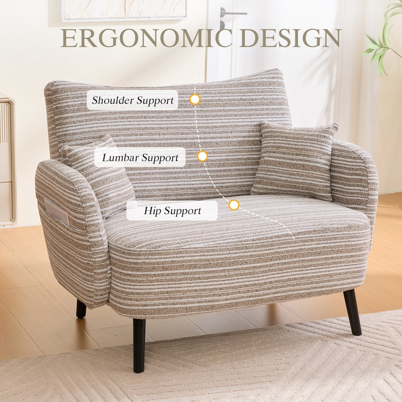 Modern style two seater sofa with ultra comfortable armrests