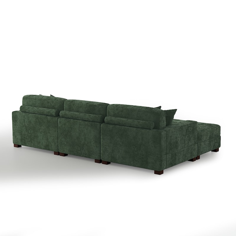 Modern Chenille Oversized Modular Sectional Sofa with 2 Ottoman
