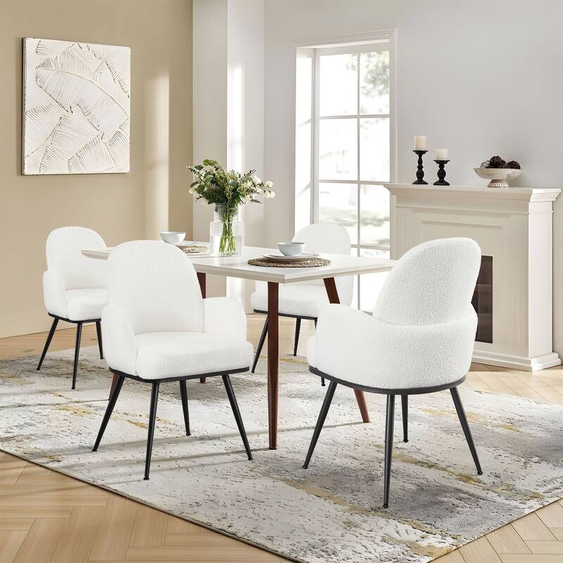 Fabric Upholstered Dining Chairs Set of 2/4 with Arms - 34.8"H x 23.2"W x 22.8"D