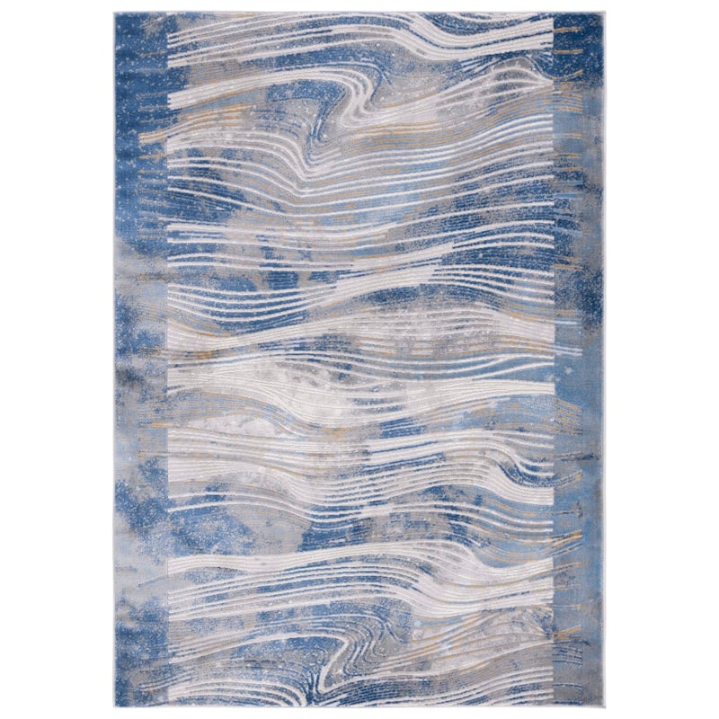 SAFAVIEH Palma Cosette Modern Abstract Rug - 5'3" x 7'6" - Beige/Blue