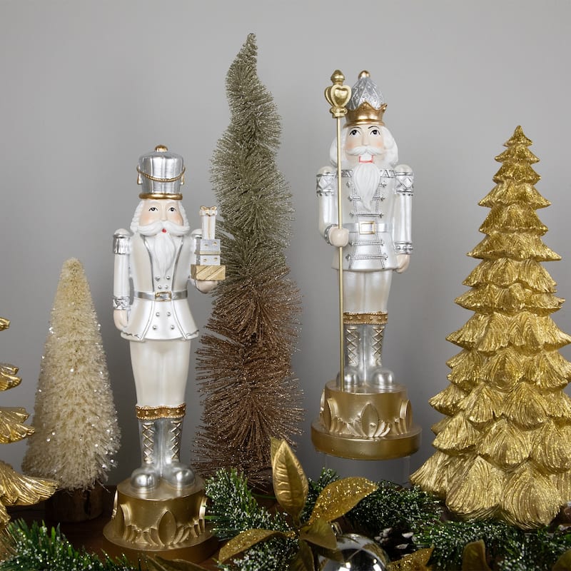 13.5" Gold Metallic Christmas Nutcracker with Gifts