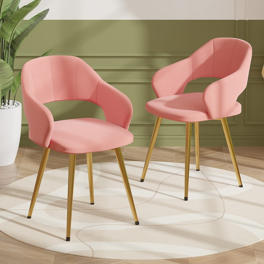 Javlergo 2/4/6 Pack Modern Dining Chairs Comfy Dining Room Chairs with Thick Cushions Upholstered Kitchen Chairs with Metal Legs