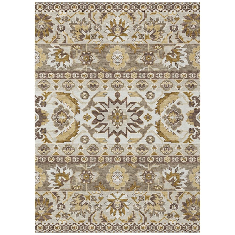 Machine Washable Indoor/ Outdoor Traditional Aspen Chantille Rug