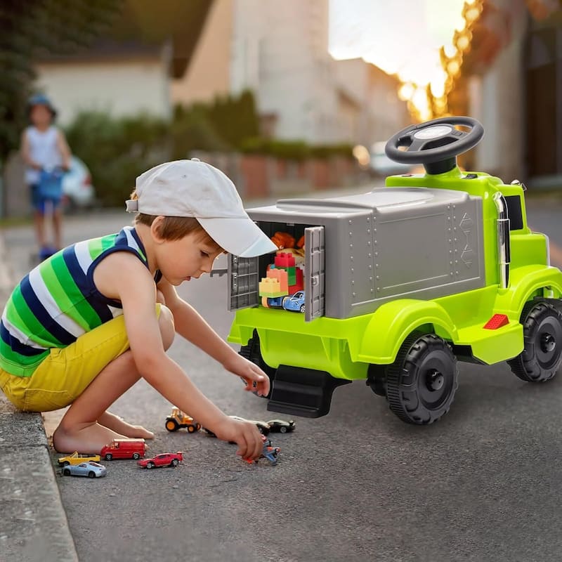 Ride on Truck, Kids Electric Car with Storage for 3+ Best Kids Gift, Green