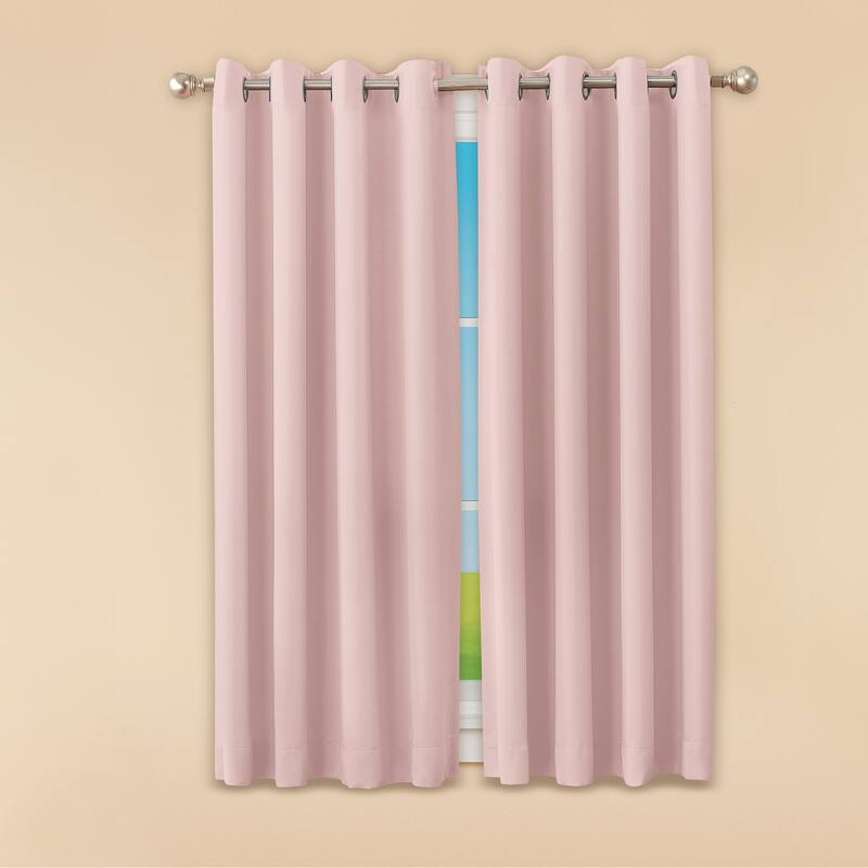 Madison Room Darkening Energy-Saving Curtain Panel - Blush - 54" x 63" - 63 Inches