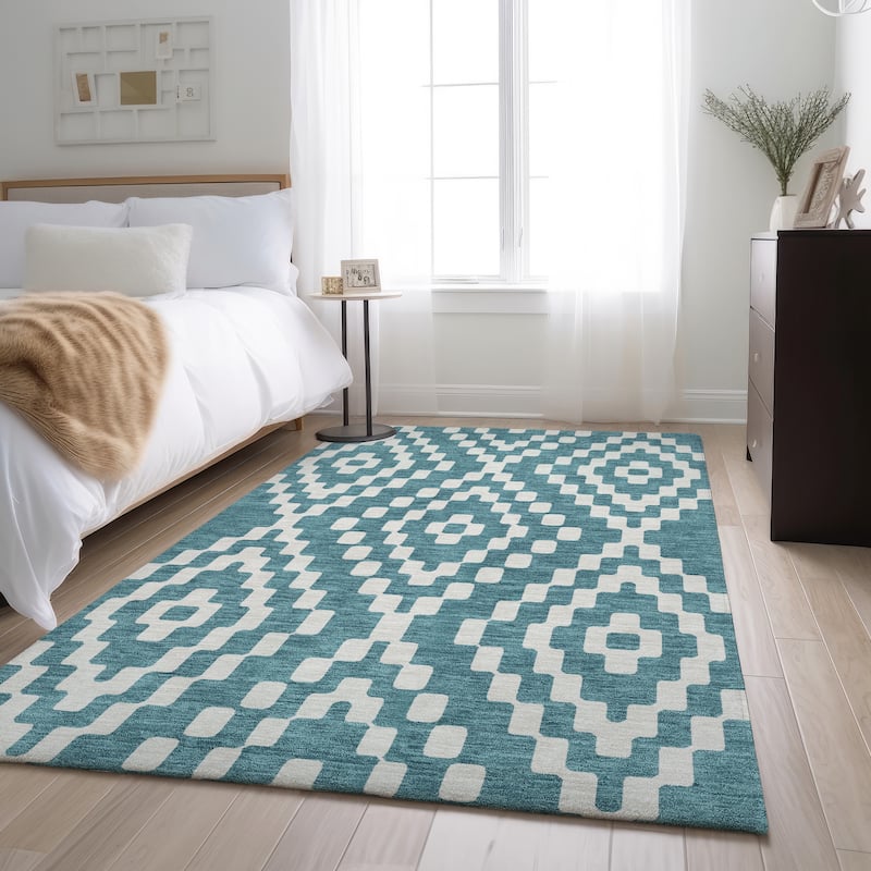 Premium Washable Super Soft Moroccan Modern Mayfield Rug - Teal - 2'6" x 3'10"