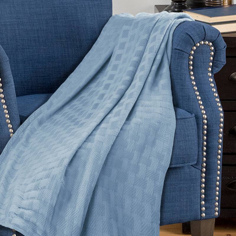 Superior Basketweave All-Season Bedding Cotton Blanket