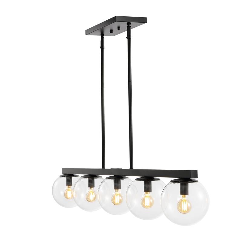 Luca Parisian 45.5" 5-Light Modern Glam Iron Globe Linear LED Pendant by JONATHAN Y