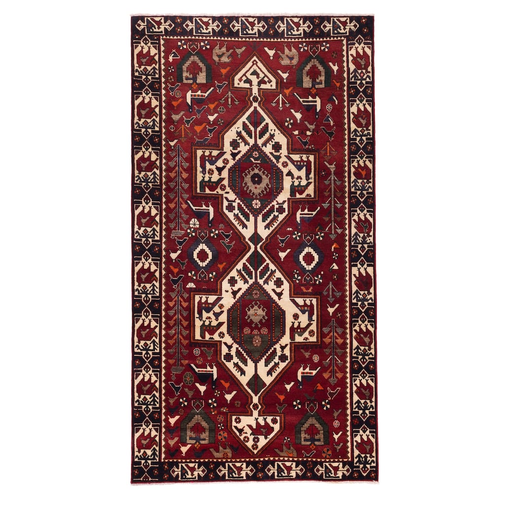 ECARPETGALLERY Hand-knotted Konya Anatolian Dark Red Wool Rug - 5'5 x 10'1