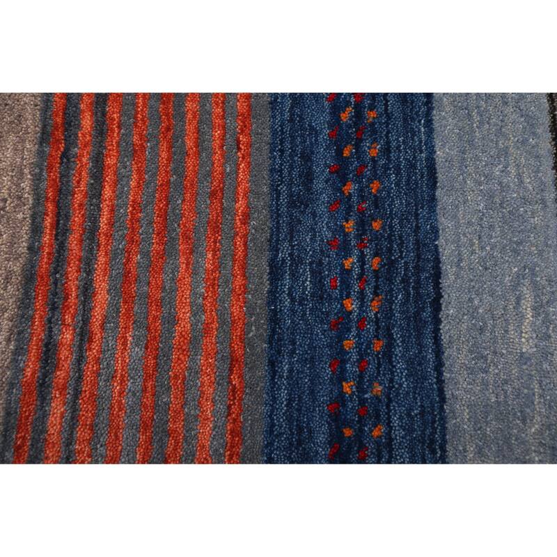 ECARPETGALLERY Hand Loomed Kashkuli Gabbeh Dark Blue Wool Rug - 6'10 x 9'9