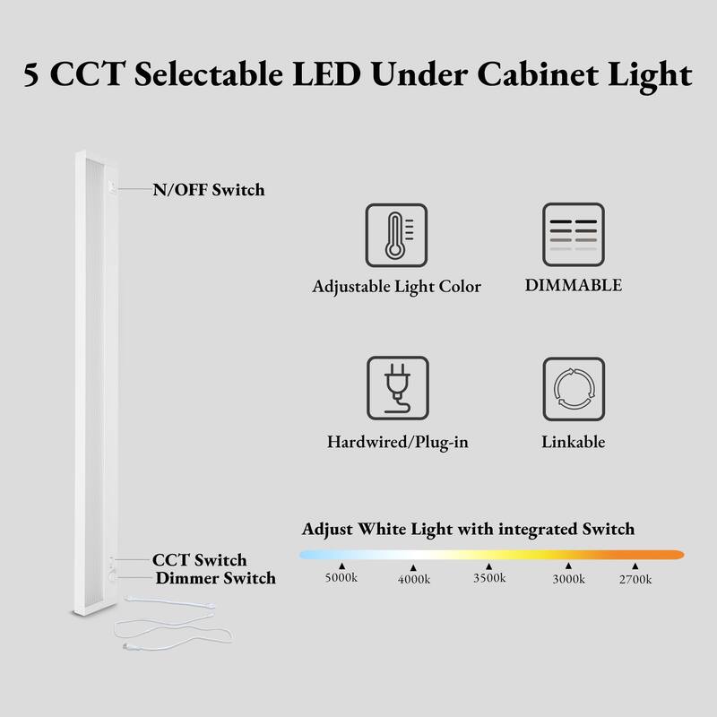 16W 32-Inch LED Under Cabinet Light 5CCT Strip Light