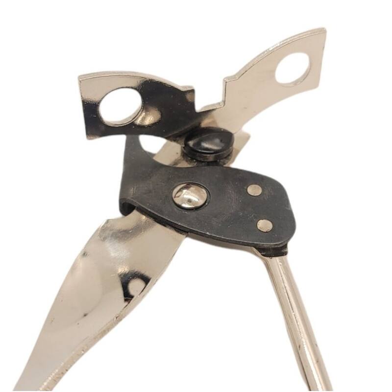Handy Housewares Classic Compact Hand Held Metal Manual Can Opener with Built-In Bottle Top Remover
