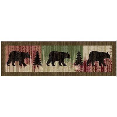 Cozy Cabin Poplar Trail Tread Non Skid Lodge Stair Treads 9"x30"