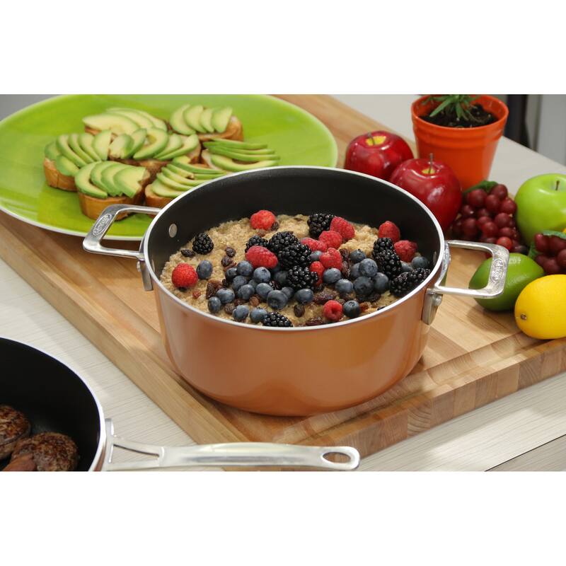 Gotham Steel Nonstick Pots and Pans 10 Pc Cookware Set, Copper Bed