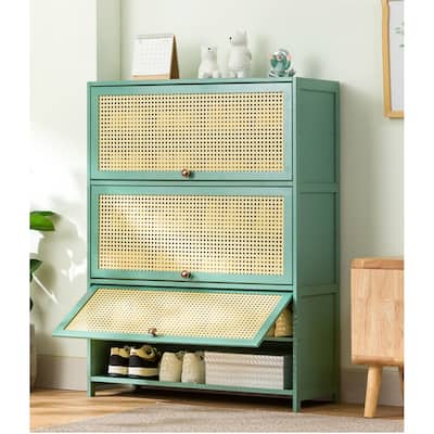 7-Tier Shoe Rack for Entryway Solid Wood Shoe Storage Cabinet