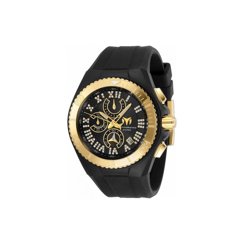 Technomarine Men's TM-119016 Cruise Quartz 3 Hand Gold, Black Dial Watch - Mother of Pearl