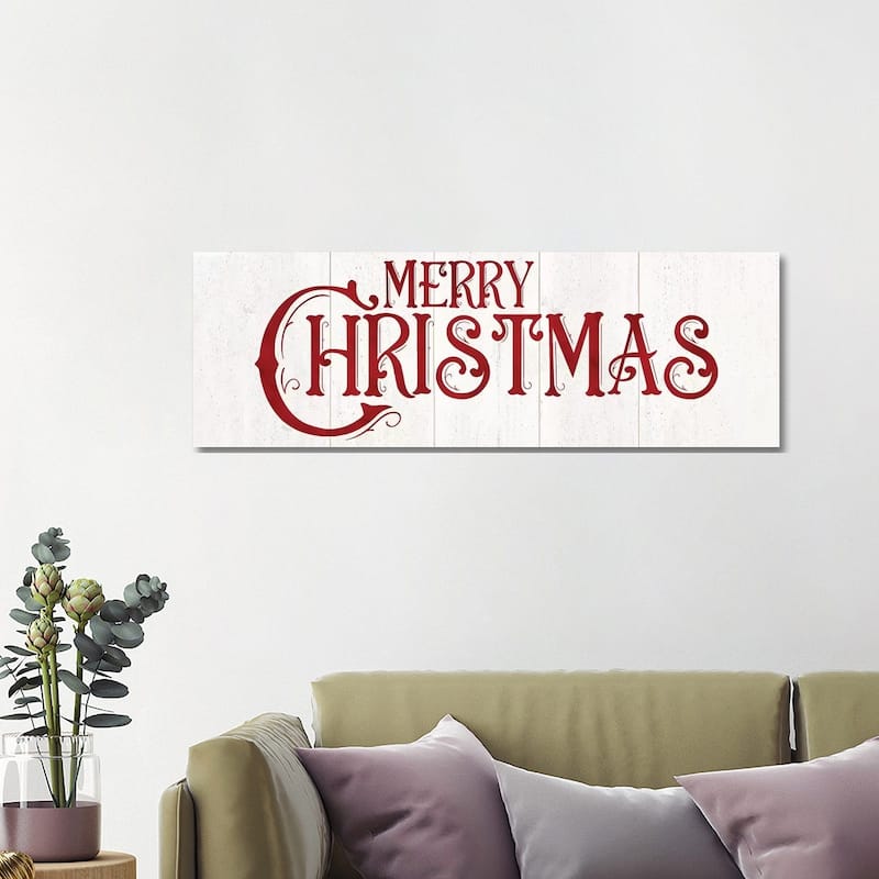 iCanvas "Vintage Christmas Signs panel I-Merry Christmas" by Tara Reed Canvas Print - 16x48x1.5
