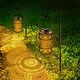 preview thumbnail 2 of 8, Set of 2 Solar Hanging Lantern Lights with Hollowed-Out Design, IP44 Outdoor Waterproof Metal LED Decorative Light