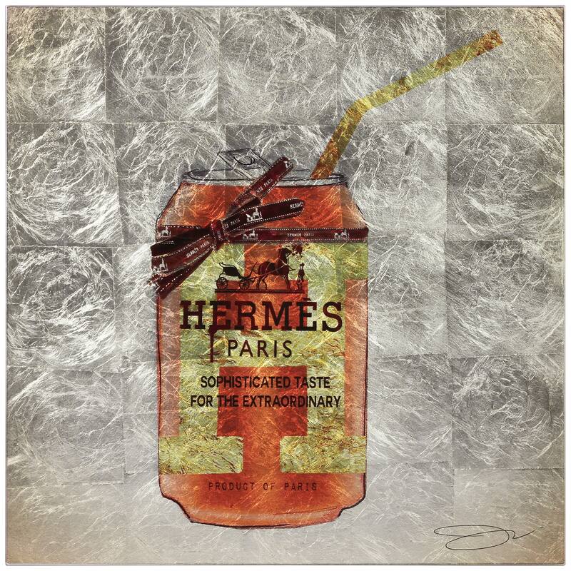 Fashion Drinks Reverse Printed Tempered Glass with Silver Leaf