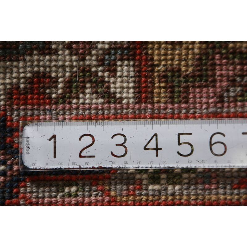 Hand Knotted Oriental 100% Wool Carpet Traditional Medallion Greys & Charcoal Heriz (serapi) Area Rug - 3' 0'' X 2' 0''