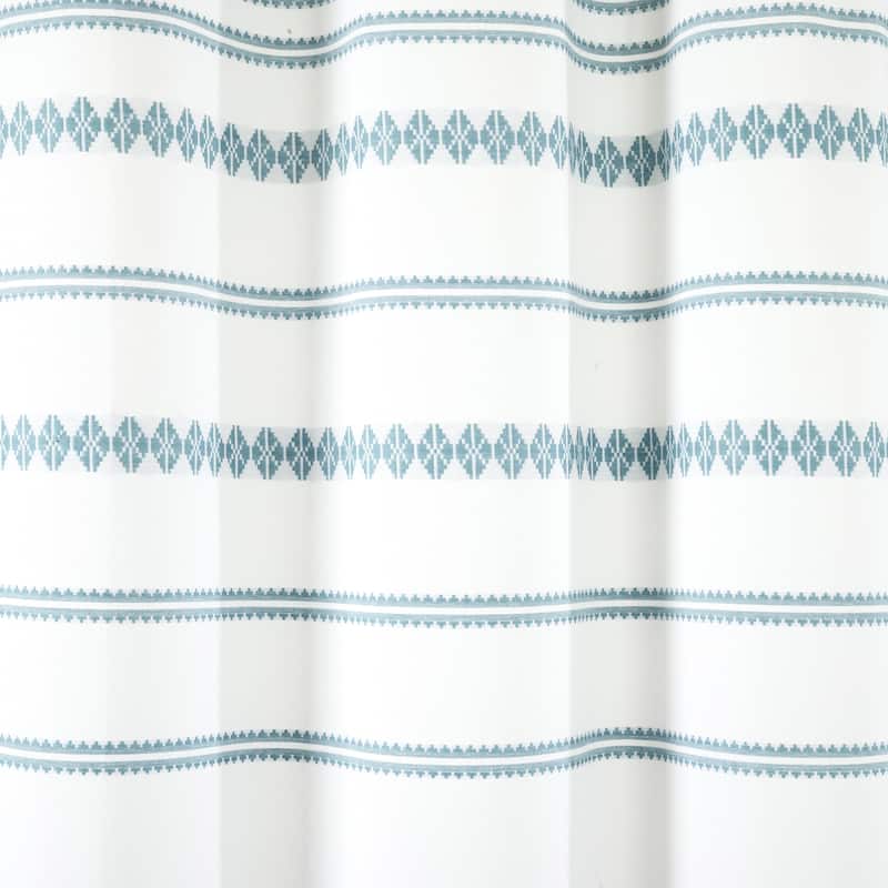 Lush Decor Breezy Chic Tassel Jacquard Eco-Friendly Recycled Cotton Shower Curtain Single