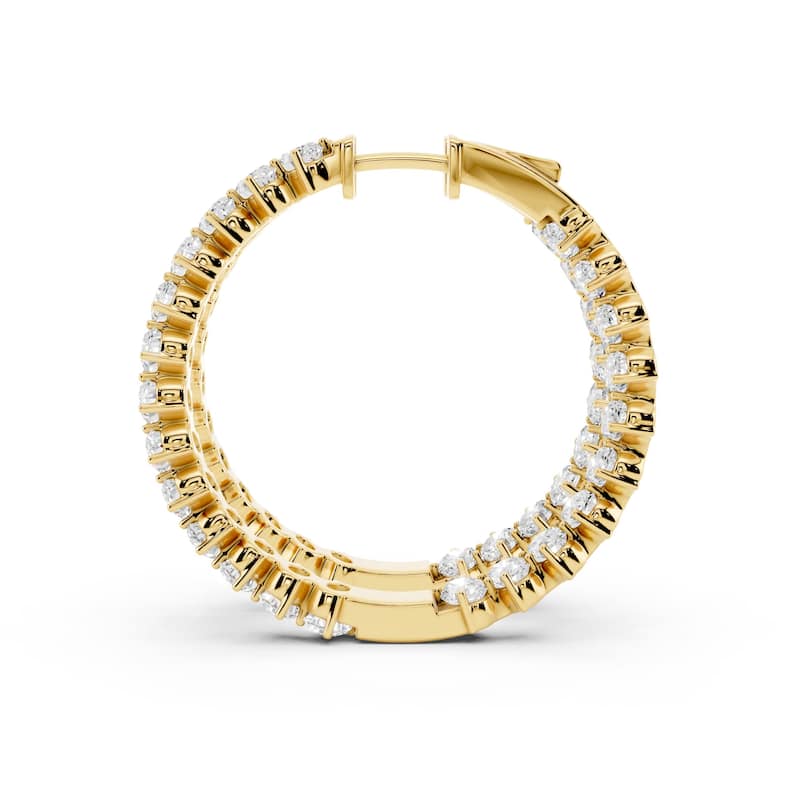 Auriya 14k Gold 4 1/3ctw Oval Hoop Lab Grown Diamond Earrings (F-G VS)