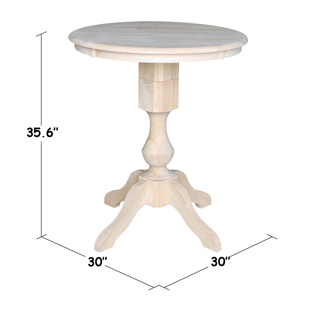 Solid Wood 30 X 30 Round Pedestal Table Overstock 20709618