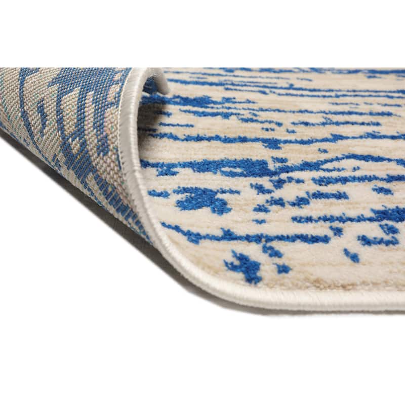 Gray Polypropylene Lisette Modern Oriental Area Rug