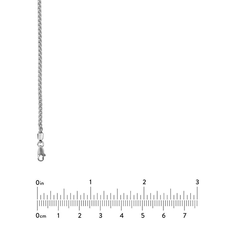 Curata 925 Sterling Silver Oxidized 2.25mm Round Wheat Chain Necklace For Men or Women (Lobster)