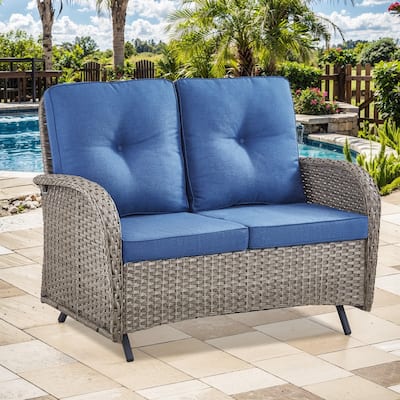 Outdoor Glider Bench Patio Loveseat for Balcony