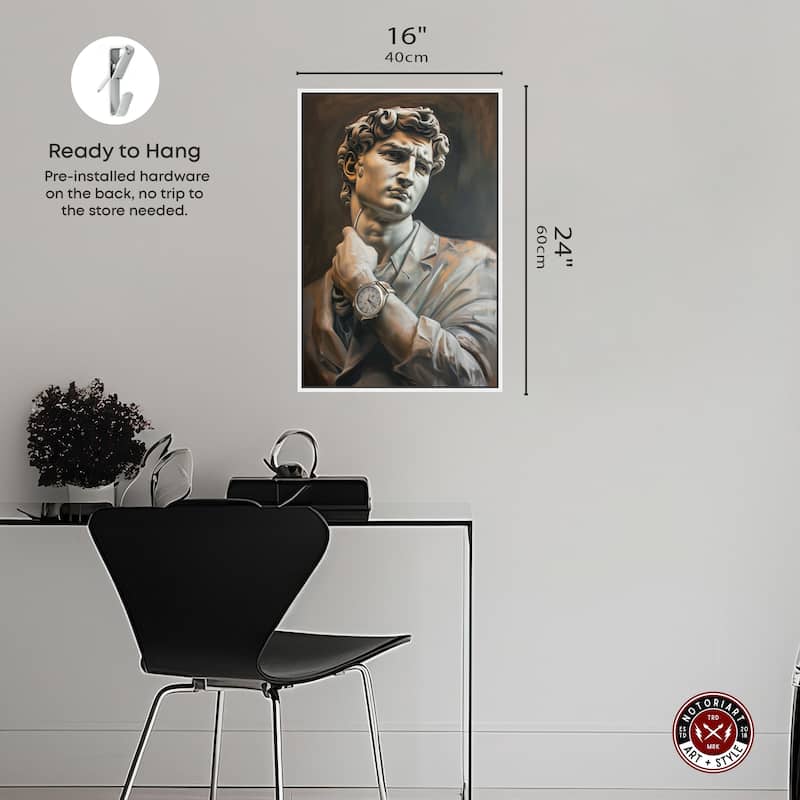 Notoriart Classy Sculpture Framed Men Style 1 Piece Canvas Wall Art