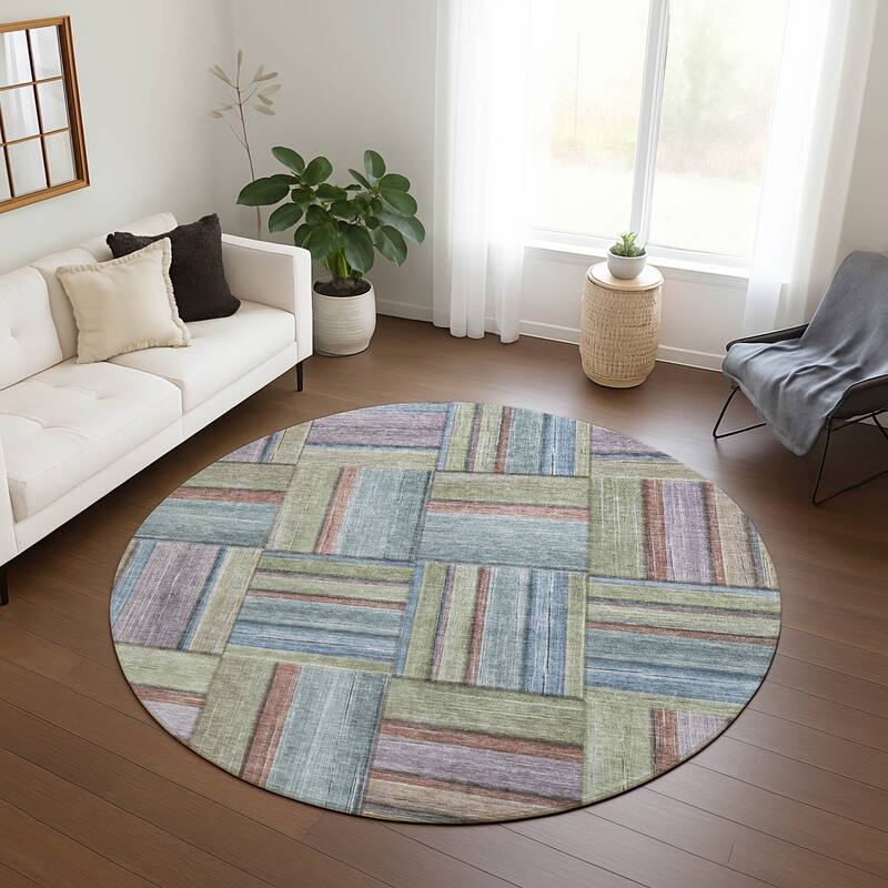 Machine Washable Indoor/ Outdoor Modern Weave Chantille Rug