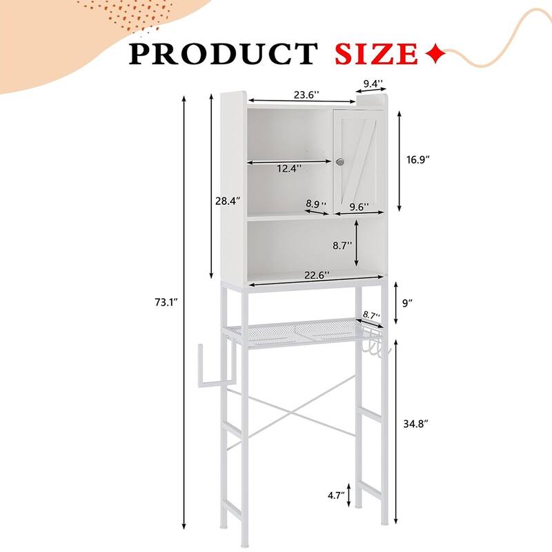 Mieres Wooden Bathroom Over The Toilet Storage Cabinet