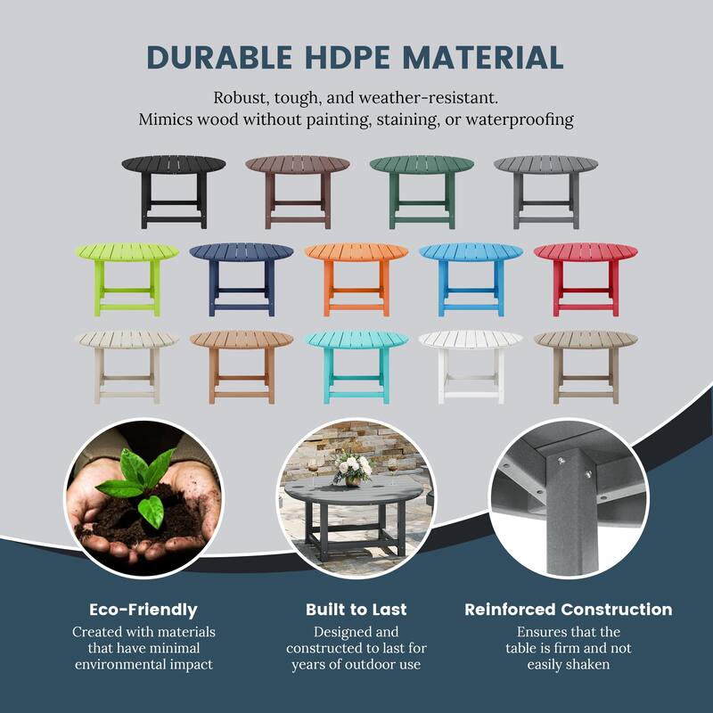 Laguna Outdoor Poly Adirondack 38" Round Coffee Table