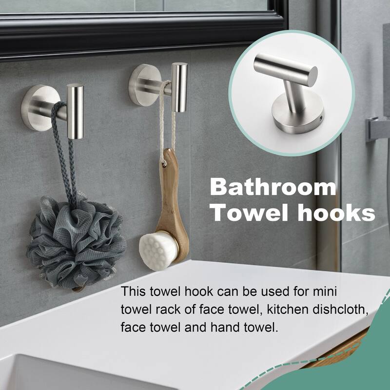 12-PCS Stainless Steel Bathroom Accessories Set Wall Mounted,Round Shape
