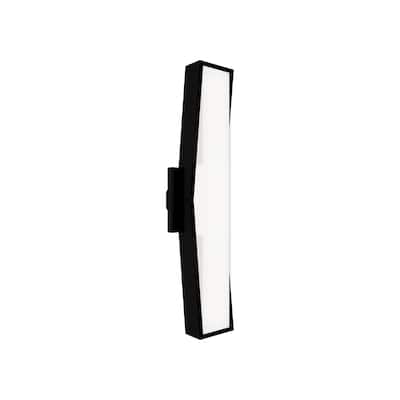 Jordan 24in LED Outdoor Wall Light Selectable CCT 2700-3000-3500-4000K set to 2700K in Black - 24