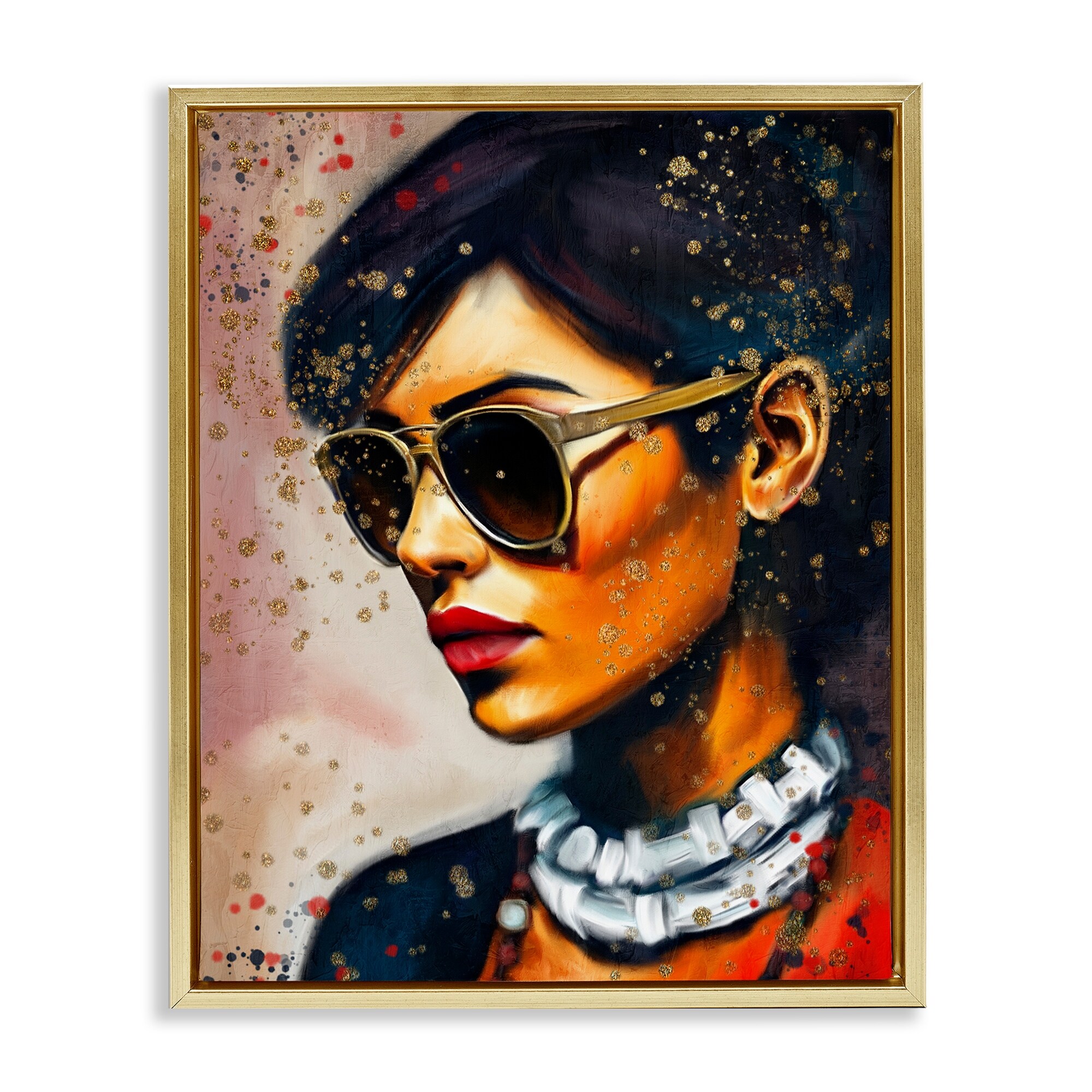 Stupell Glass View Female Portrait Framed Floater Canvas Wall Art Design By Kim Allen