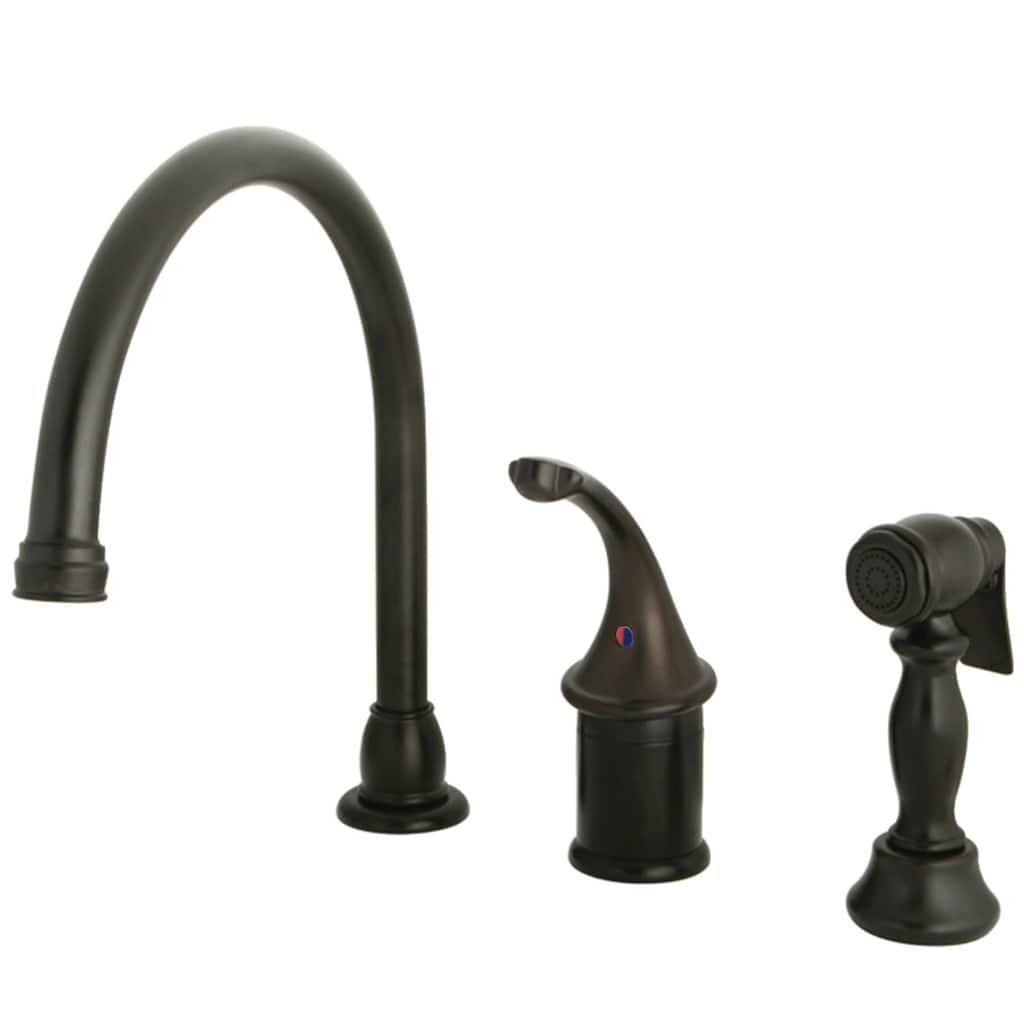 Kingston Brass Georgian Kitchen Faucet with Metal Lever Handle and