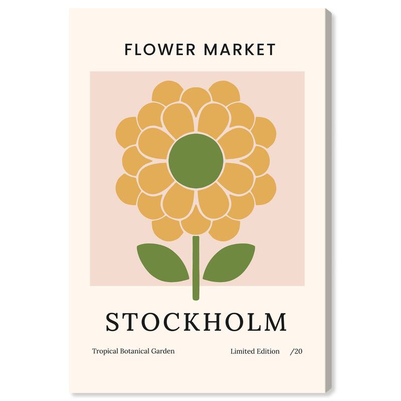 Wynwood Studio Canvas Floral and Botanical Flower Market Stockholm Green and Modern & Contemporary Wall Art Canvas Print - 36 x 24