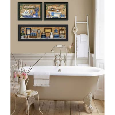 Trendy Decor 4U "Rest & Relax with a Lavender Bath" Printed Framed Wall Art by Trendy Decor Designs