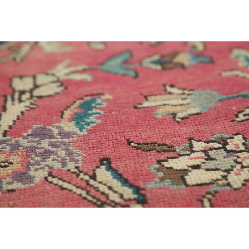 Pink Tabriz Persian Area Rug Hand-Knotted Wool Carpet - 9'0" x 12'5"