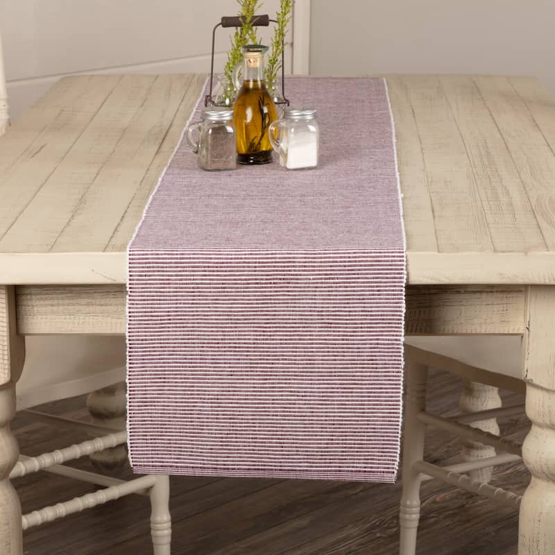 Ashton Ribbed Runner - 13x72 - Burgundy/Creme